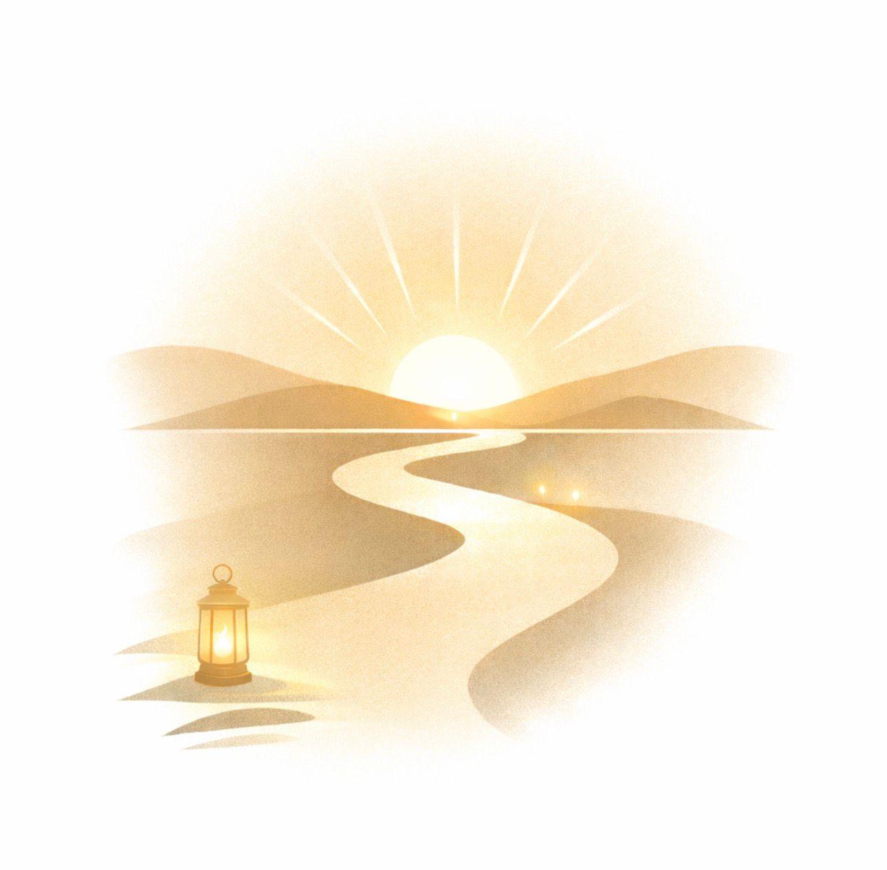 Pass By Here lantern path illustration